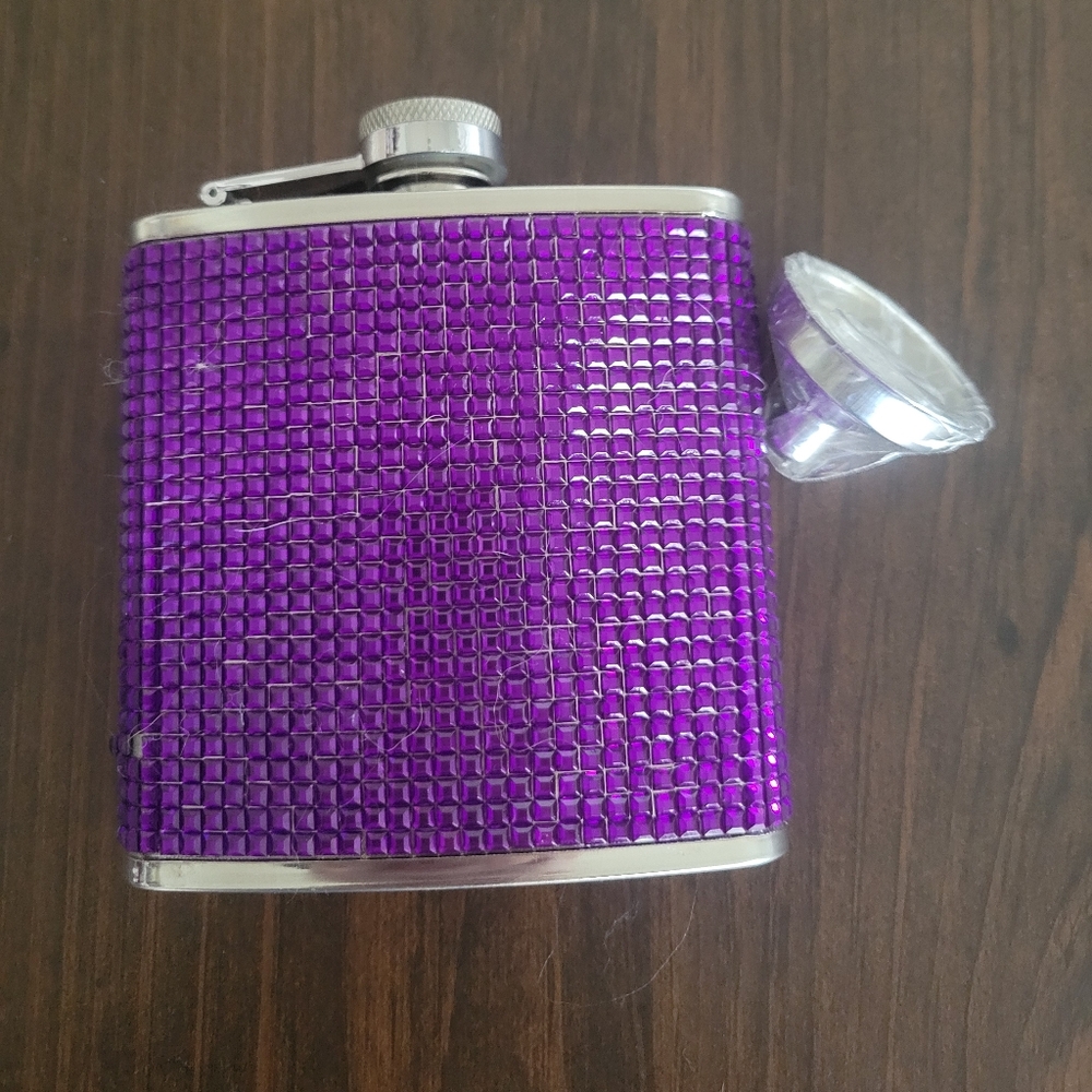 Purple Bedazzled Flask